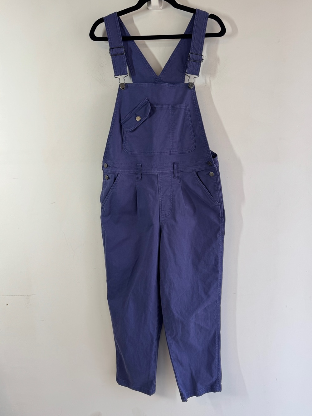 Toad & Co Purple Overalls Small Organic Cotton Cropped Utility Workwear Boho